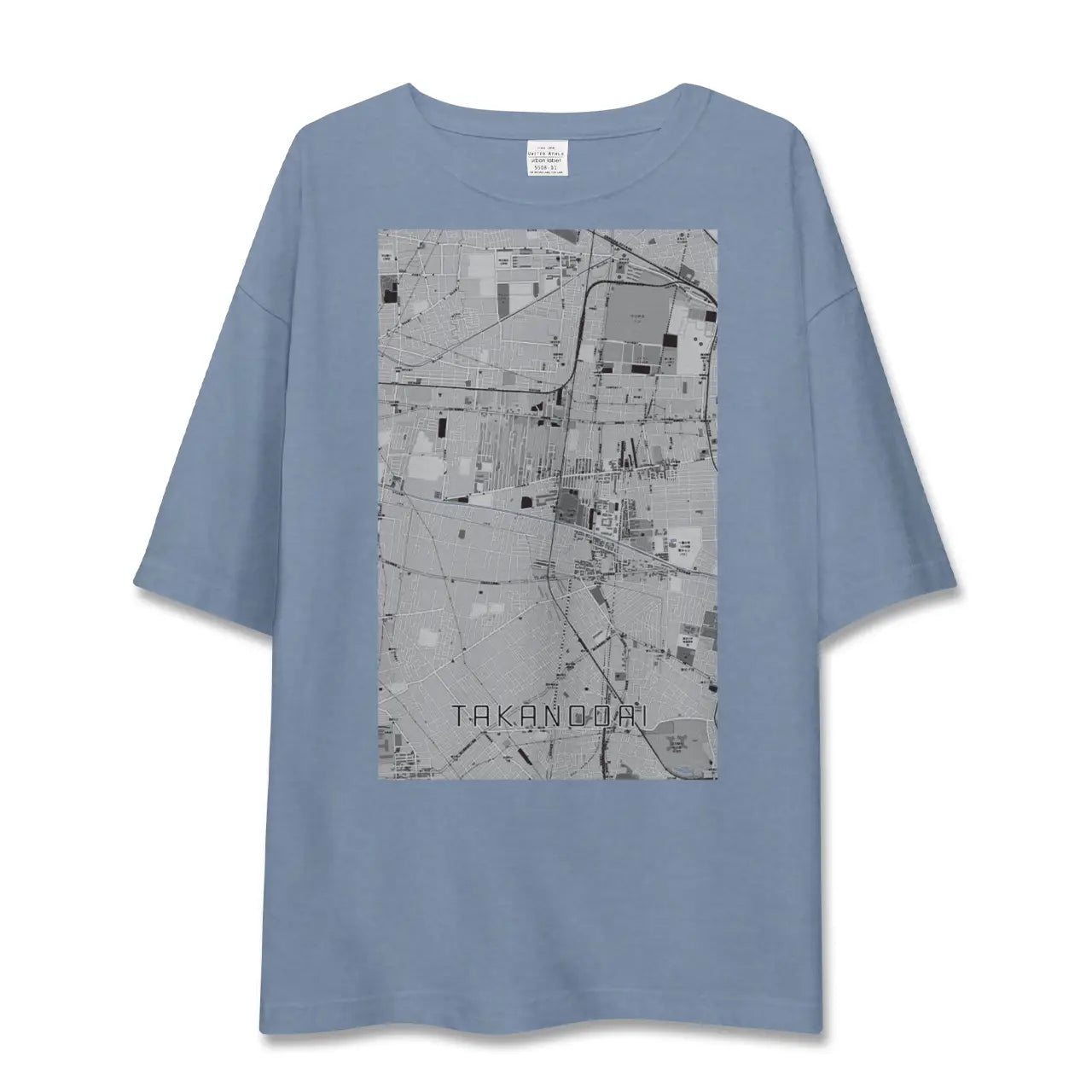 【鷹の台（東京都）】地図柄ビッグシルエットTシャツ