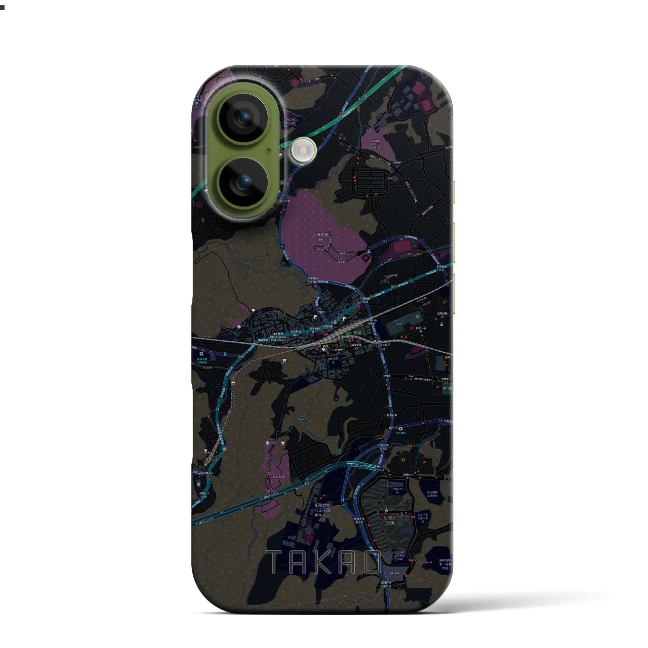 【高尾（東京都）】地図柄iPhoneケース（バックカバータイプ）