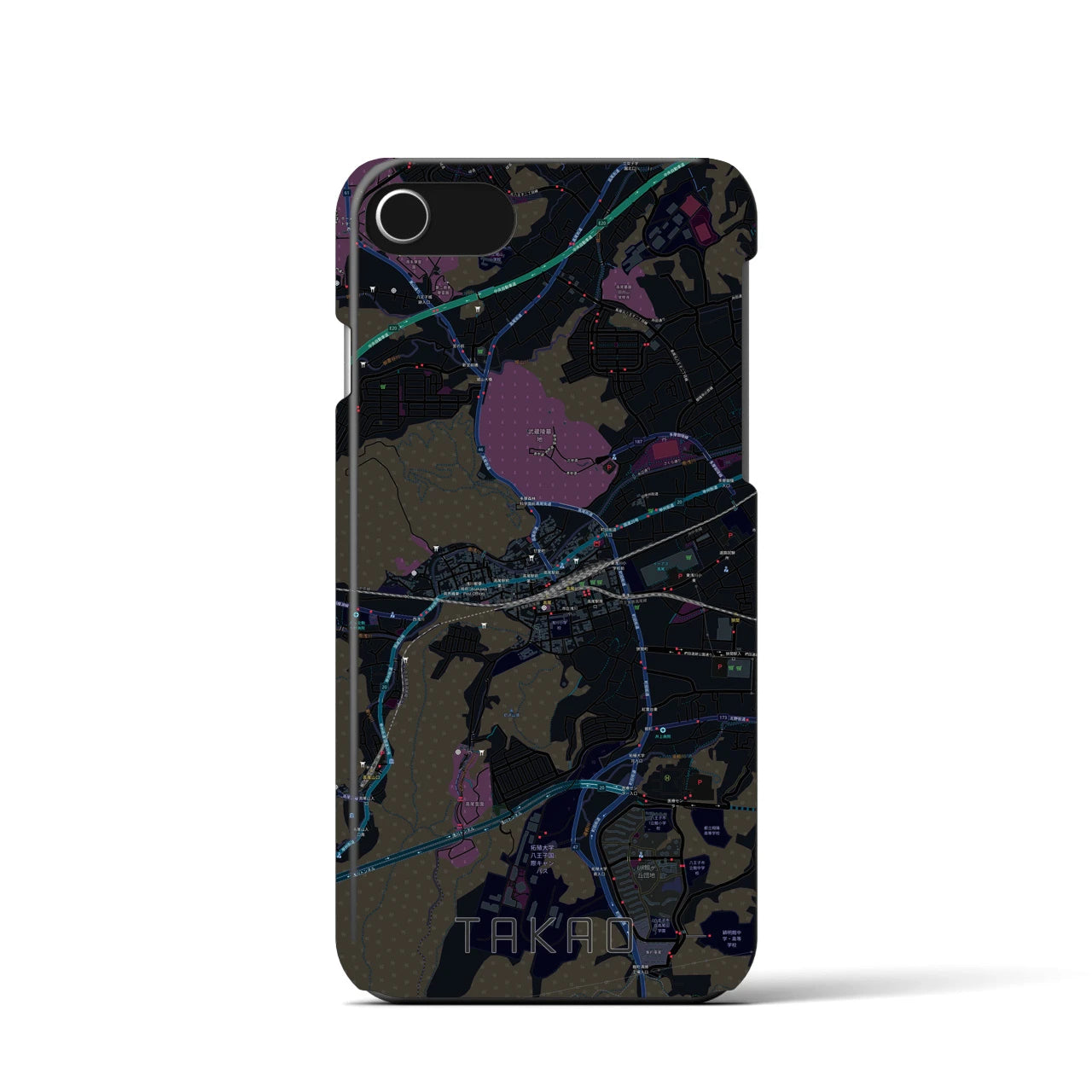 【高尾（東京都）】地図柄iPhoneケース（バックカバータイプ）