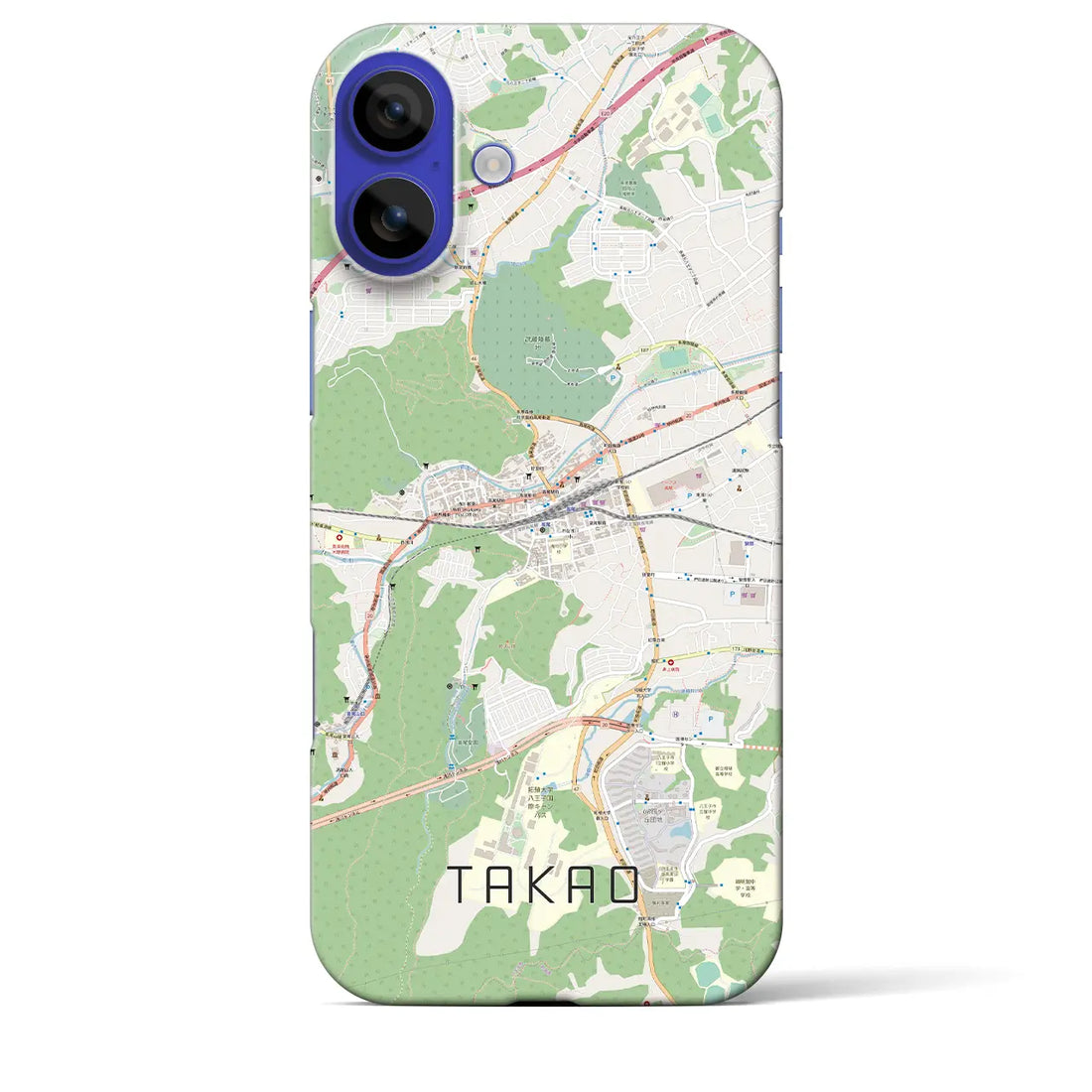 【高尾(東京都)】地図柄iPhoneケース(バックカバータイプ)ナチュラル・iPhone 16 Pro Max 用