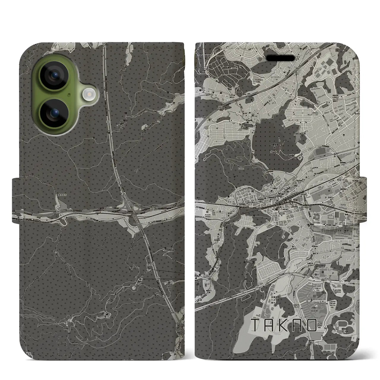 【高尾（東京都）】地図柄iPhoneケース（手帳タイプ）