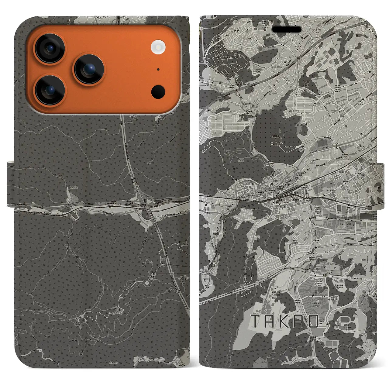 【高尾（東京都）】地図柄iPhoneケース（手帳タイプ）