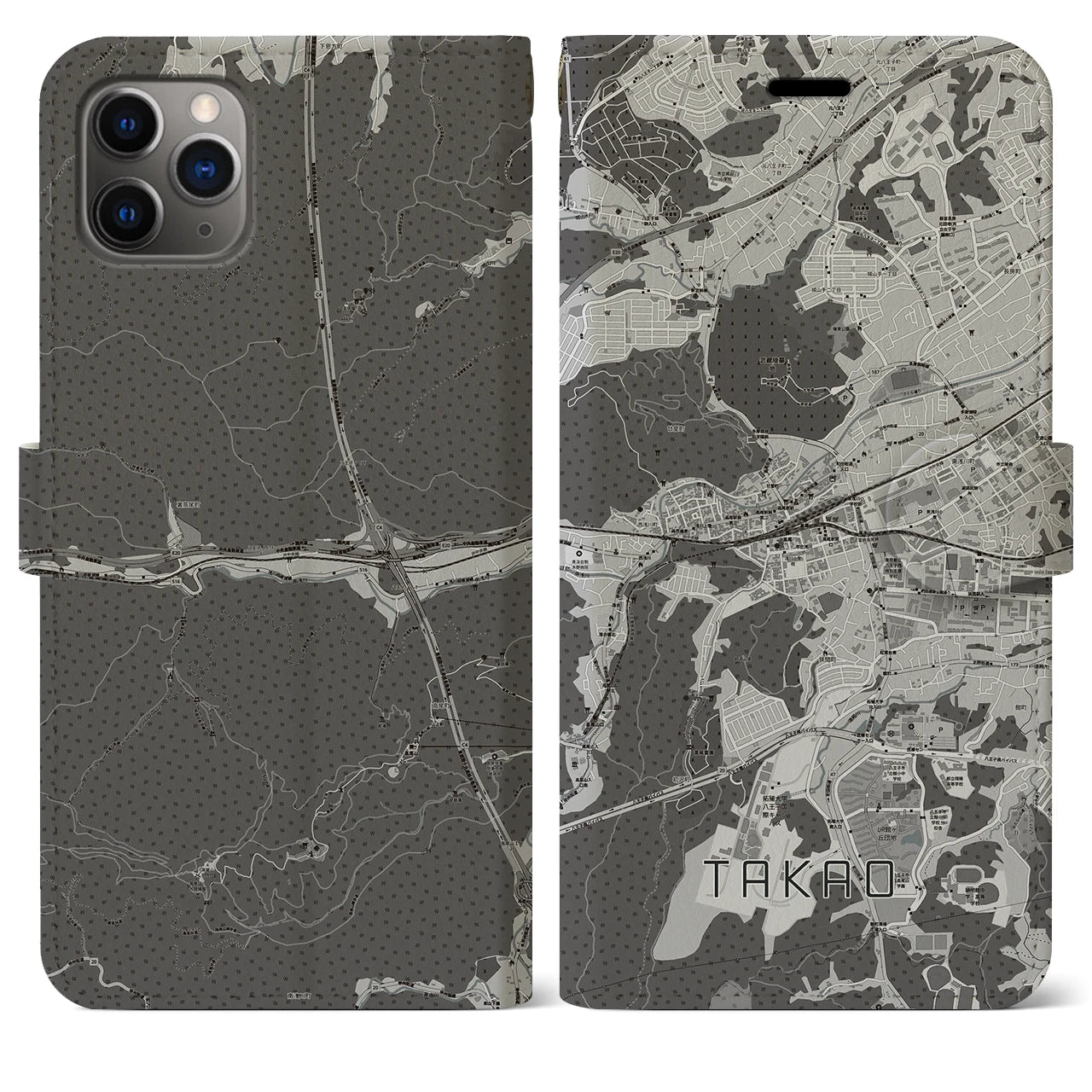 【高尾（東京都）】地図柄iPhoneケース（手帳タイプ）