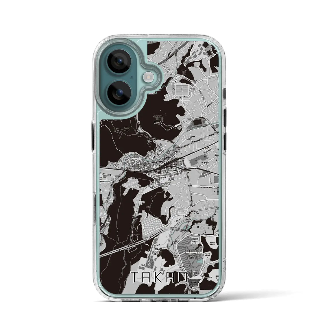 【高尾(東京都)】地図柄iPhoneケース(MagSafeタイプ)モノトーン・iPhone 16 Pro 用