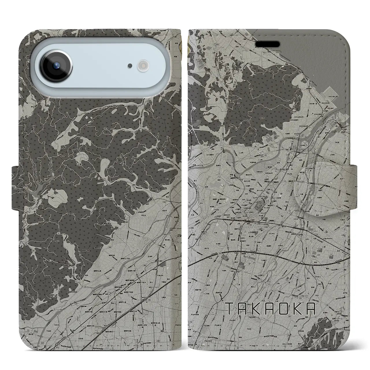 【高岡（富山県）】地図柄iPhoneケース（手帳タイプ）