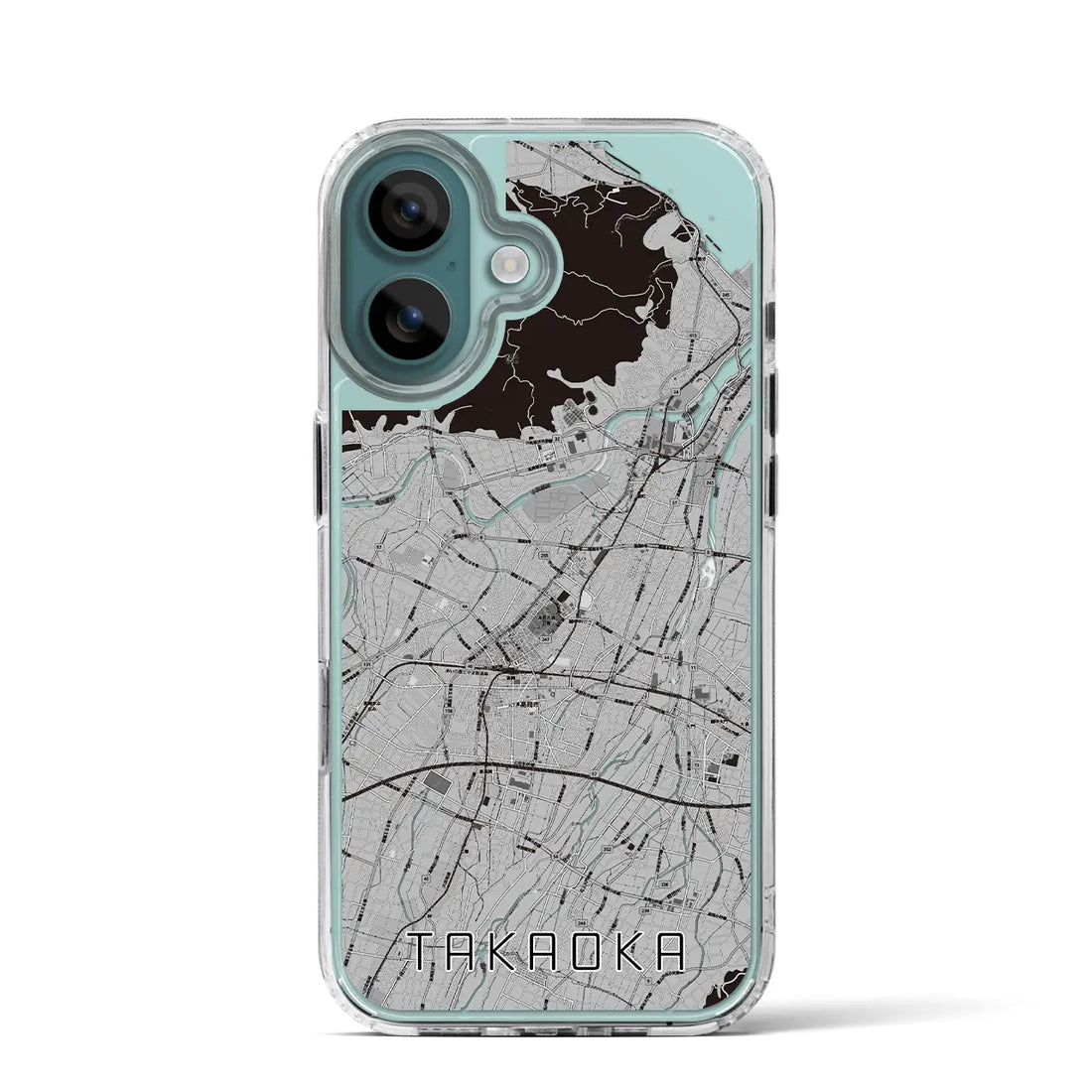 【高岡(富山県)】地図柄iPhoneケース(MagSafeタイプ)モノトーン・iPhone 16 Pro 用