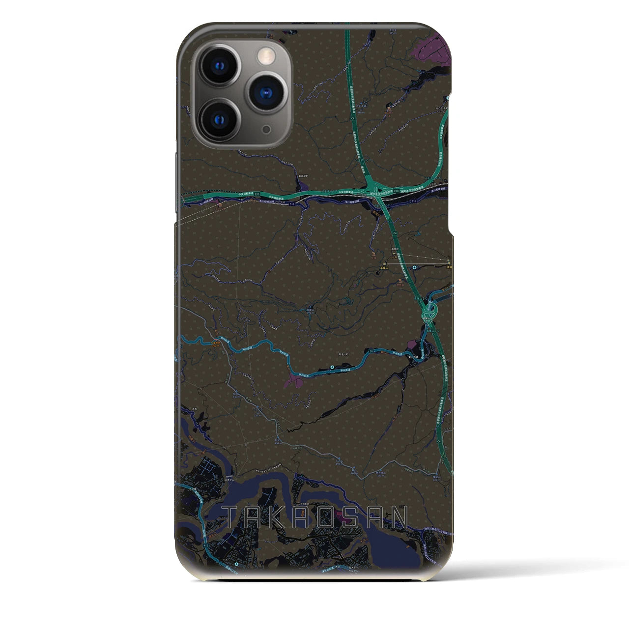 【高尾山（東京都）】地図柄iPhoneケース（バックカバータイプ）