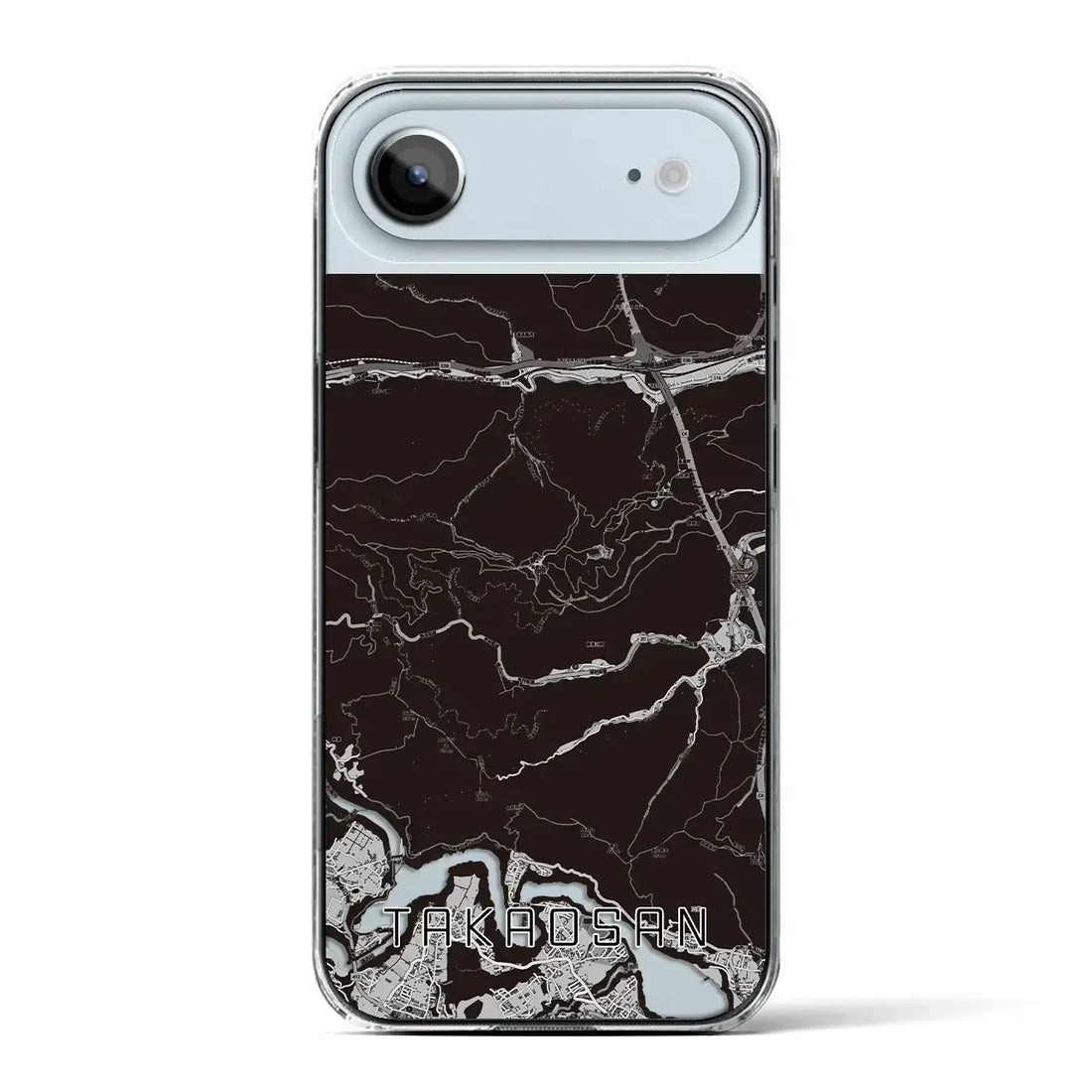 【高尾山(東京都)】地図柄iPhoneケース(クリアタイプ)モノトーン・iPhone 17 Pro Max 用