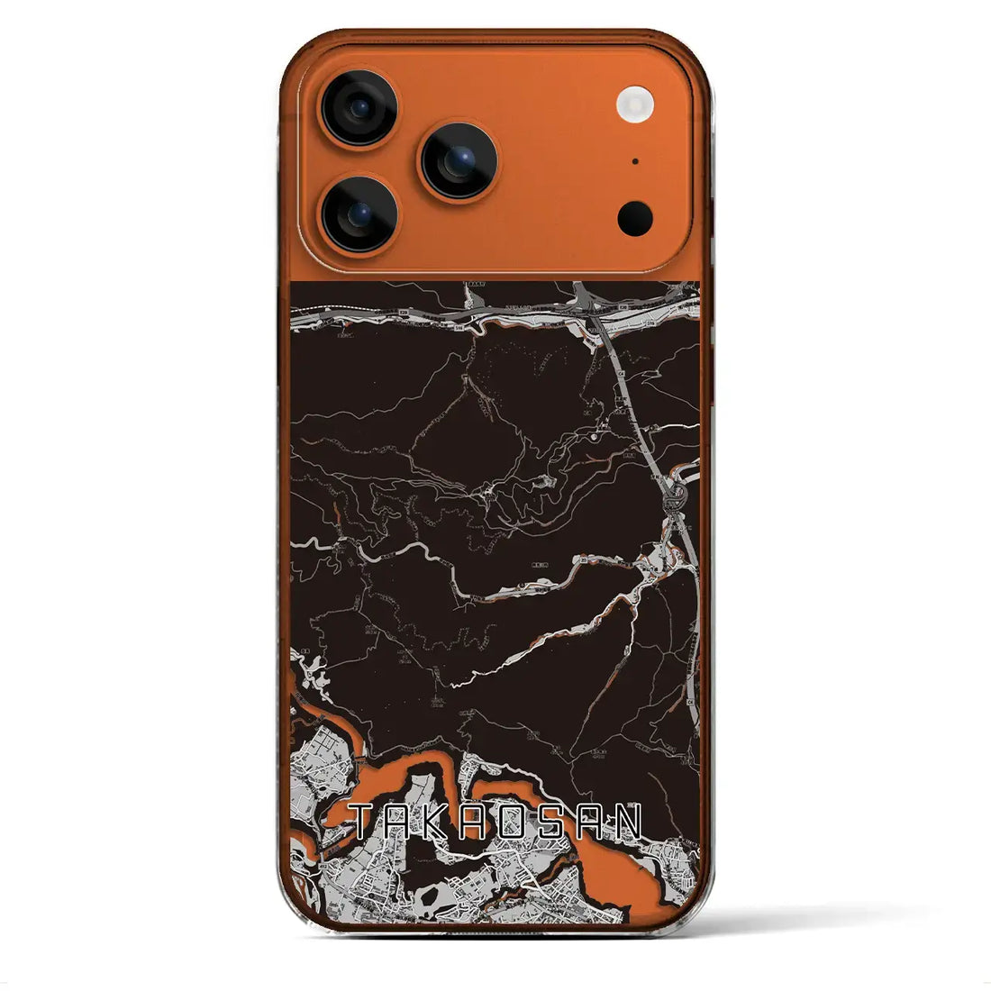 【高尾山(東京都)】地図柄iPhoneケース(クリアタイプ)モノトーン・iPhone 17 Pro Max 用