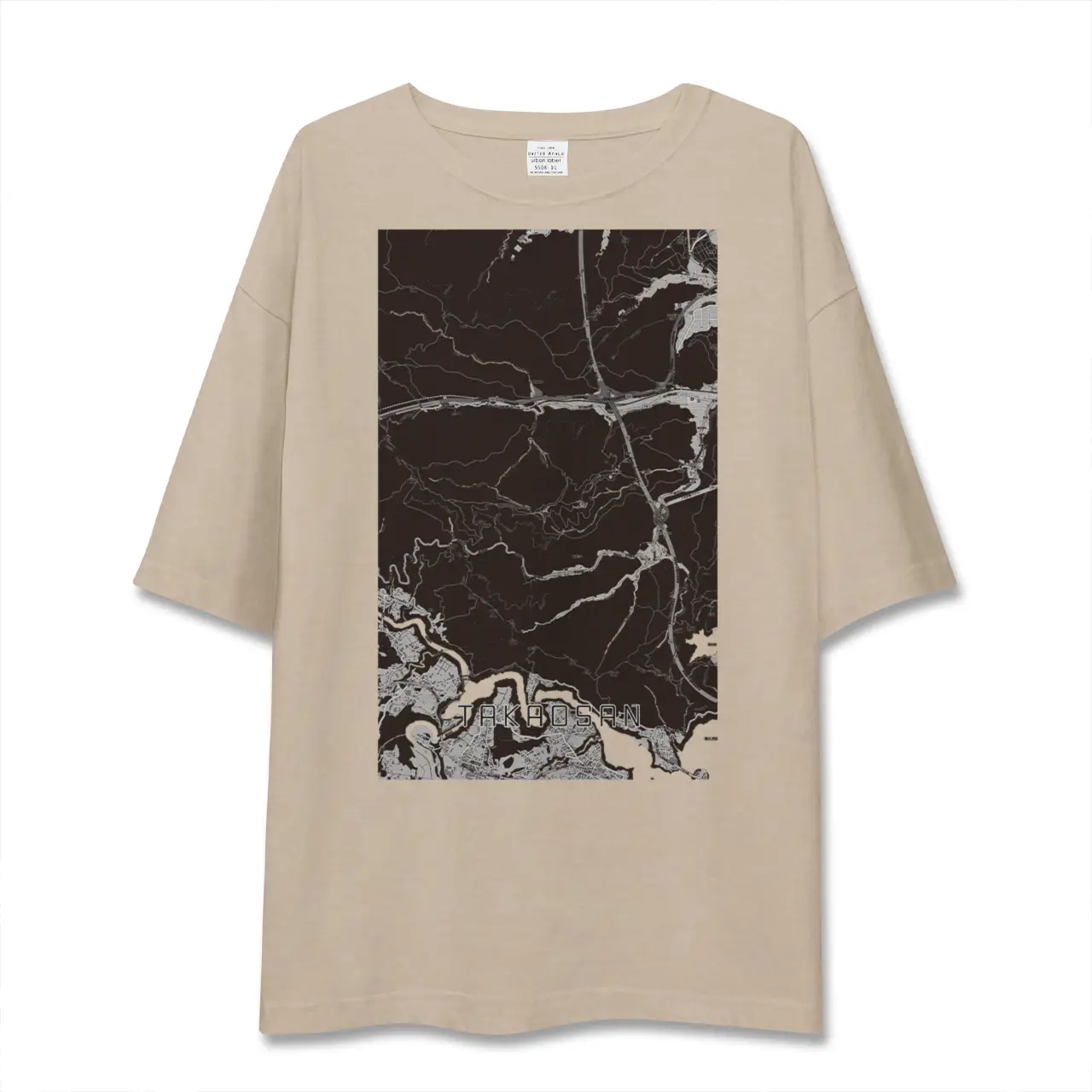 【高尾山（東京都）】地図柄ビッグシルエットTシャツ