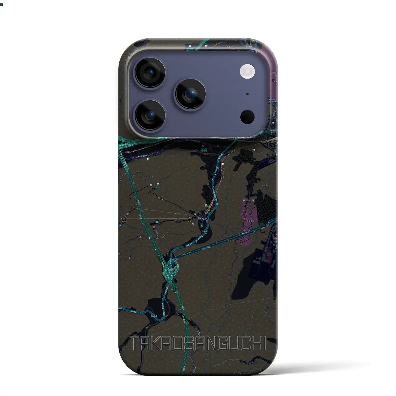 【高尾山口（東京都）】地図柄iPhoneケース（バックカバータイプ）