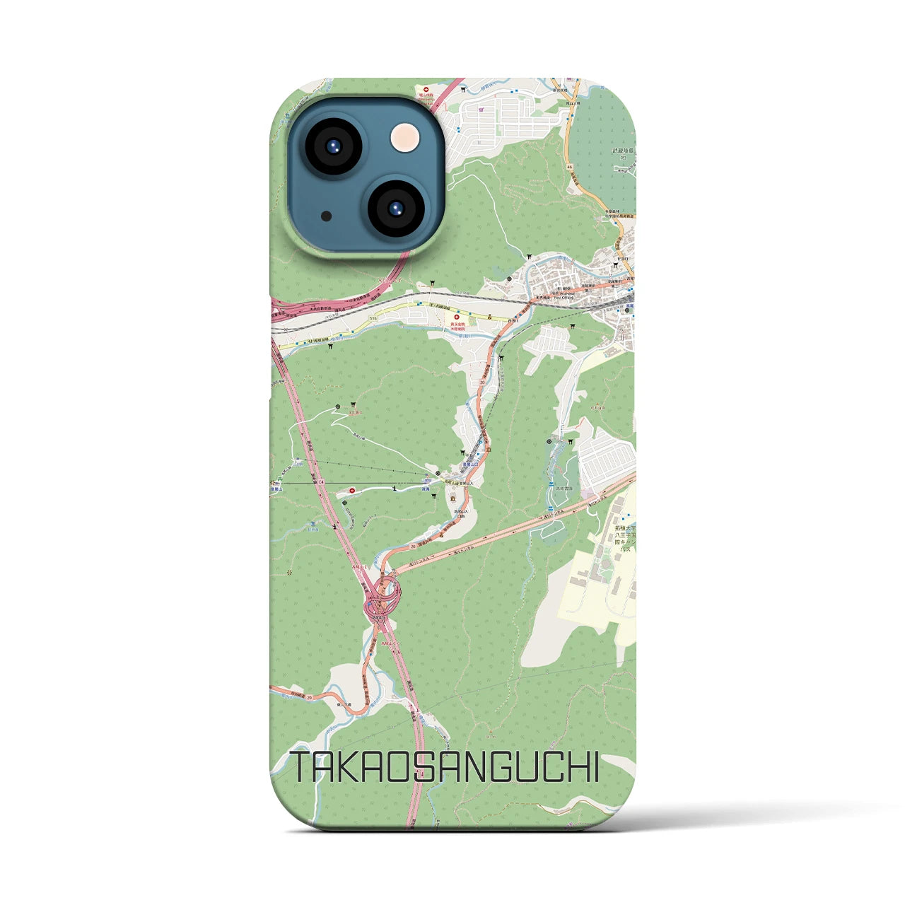 【高尾山口（東京都）】地図柄iPhoneケース（バックカバータイプ）