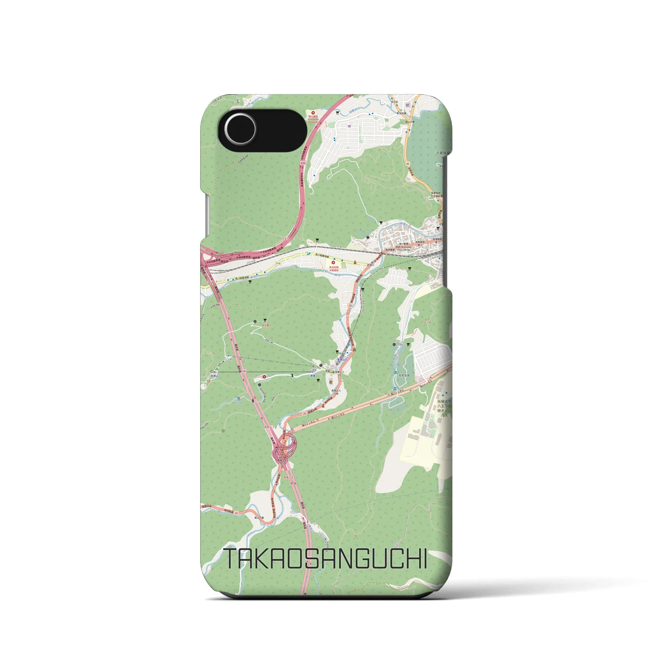 【高尾山口（東京都）】地図柄iPhoneケース（バックカバータイプ）