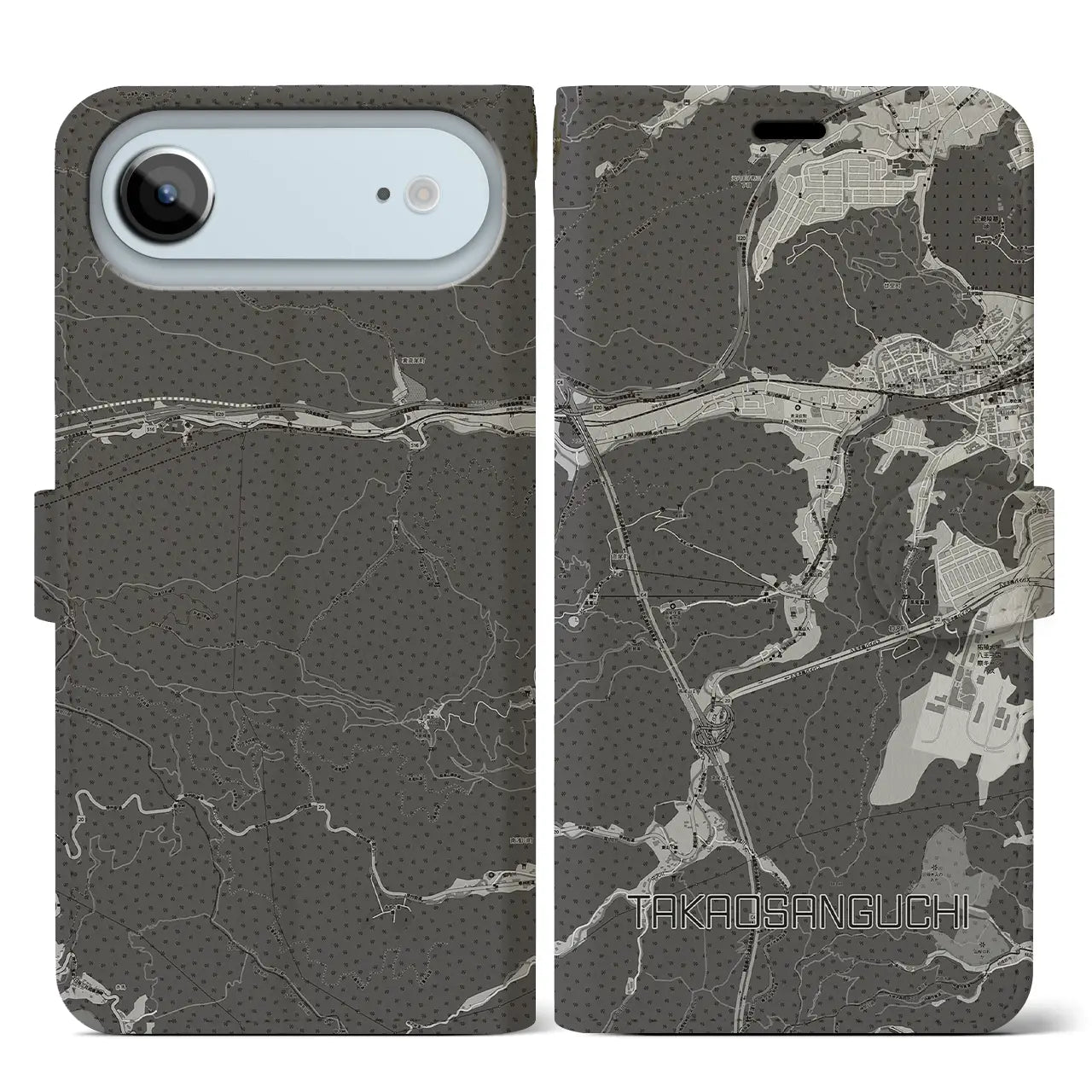 【高尾山口（東京都）】地図柄iPhoneケース（手帳タイプ）