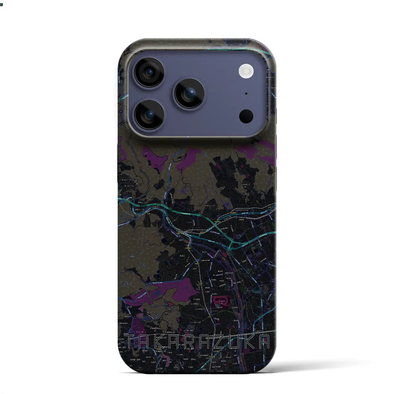 【宝塚（兵庫県）】地図柄iPhoneケース（バックカバータイプ）