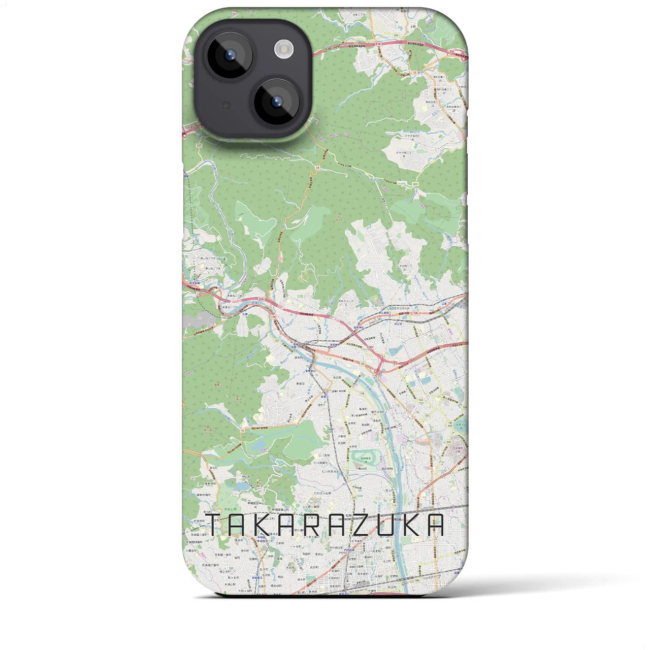 【宝塚（兵庫県）】地図柄iPhoneケース（バックカバータイプ）