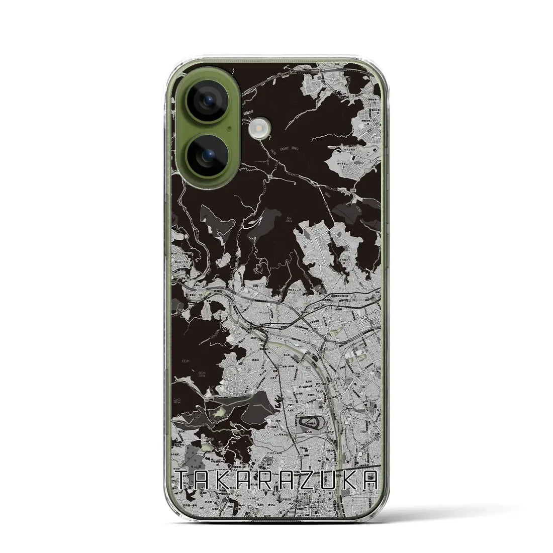 【宝塚(兵庫県)】地図柄iPhoneケース(クリアタイプ)モノトーン・iPhone 17 Pro Max 用