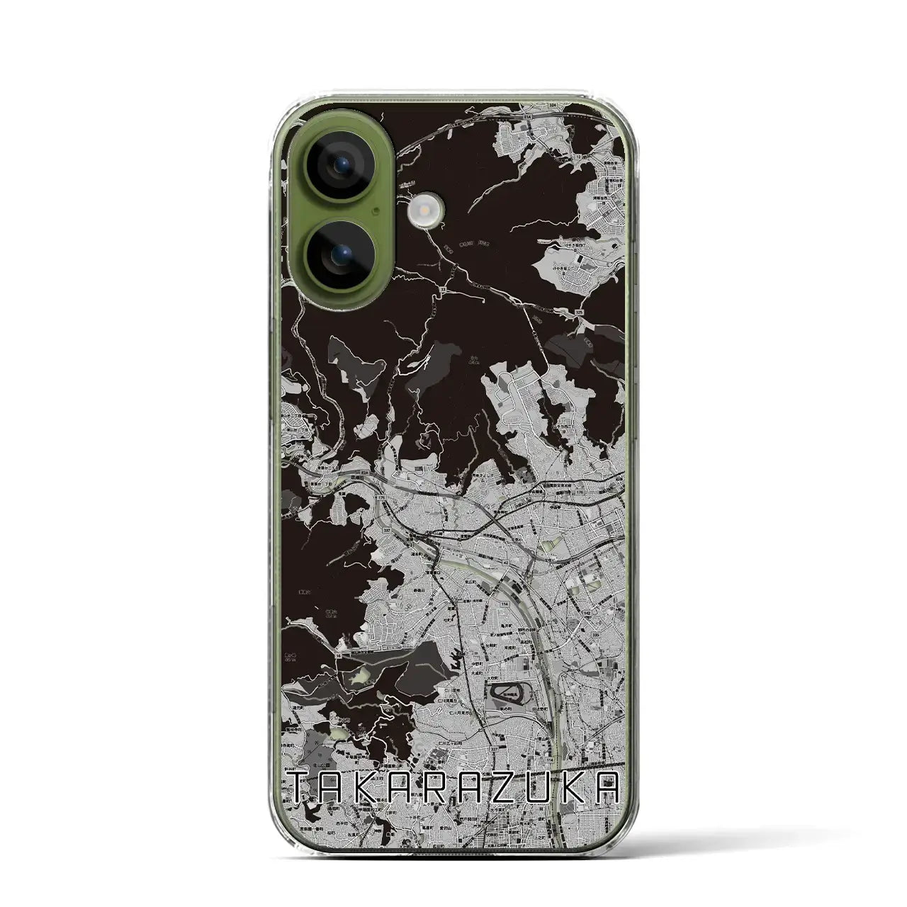 【宝塚（兵庫県）】地図柄iPhoneケース（クリアタイプ）モノトーン・iPhone 17 Pro Max 用