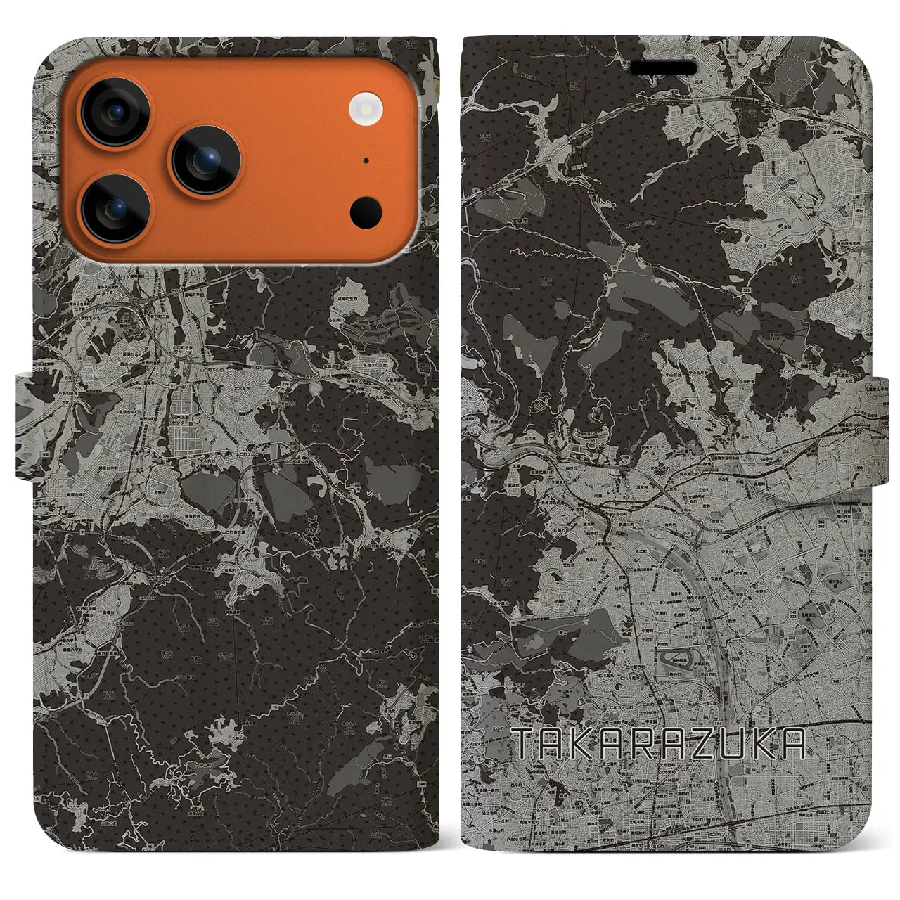 【宝塚（兵庫県）】地図柄iPhoneケース（手帳タイプ）