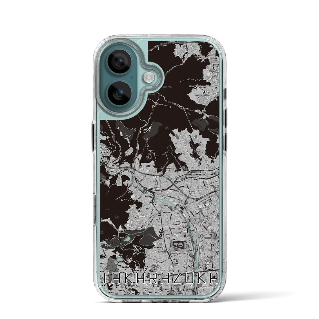 【宝塚（兵庫県）】地図柄iPhoneケース（MagSafeタイプ）モノトーン・iPhone 16 Pro 用