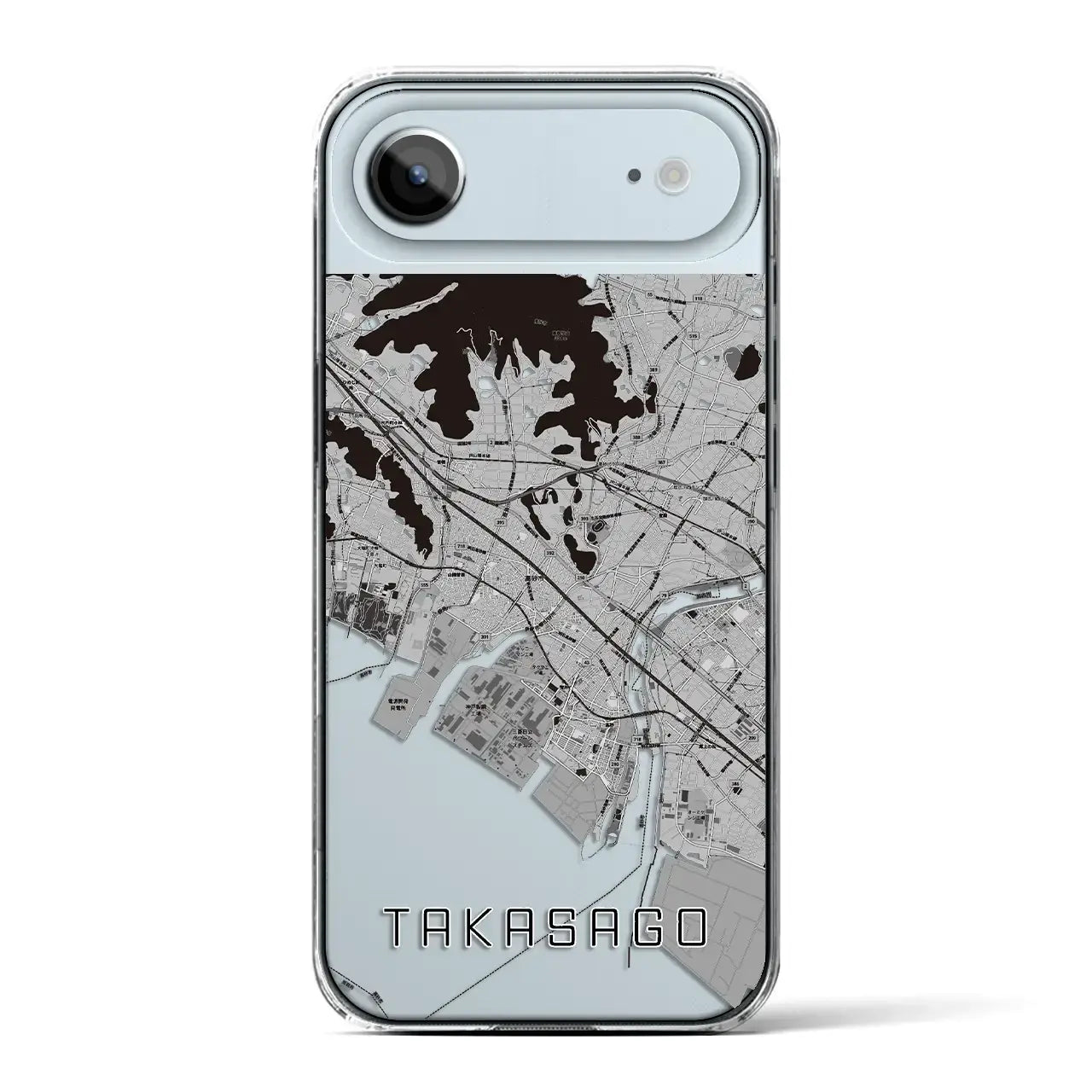 【高砂（兵庫県）】地図柄iPhoneケース（クリアタイプ）モノトーン・iPhone 17 Pro Max 用