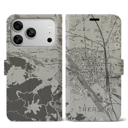 【高崎（群馬県）】地図柄iPhoneケース（手帳タイプ）