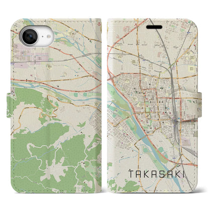 【高崎（群馬県）】地図柄iPhoneケース（手帳タイプ）