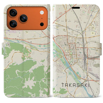 【高崎（群馬県）】地図柄iPhoneケース（手帳タイプ）