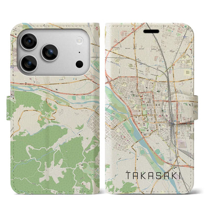【高崎（群馬県）】地図柄iPhoneケース（手帳タイプ）