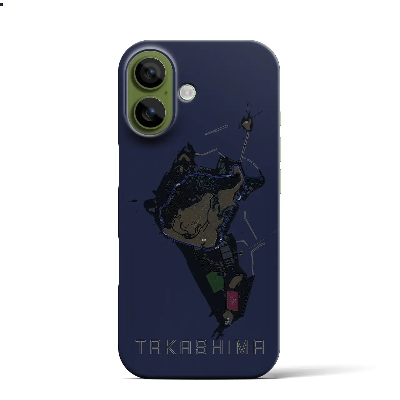 【高島（長崎県）】地図柄iPhoneケース（バックカバータイプ）