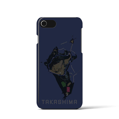 【高島（長崎県）】地図柄iPhoneケース（バックカバータイプ）