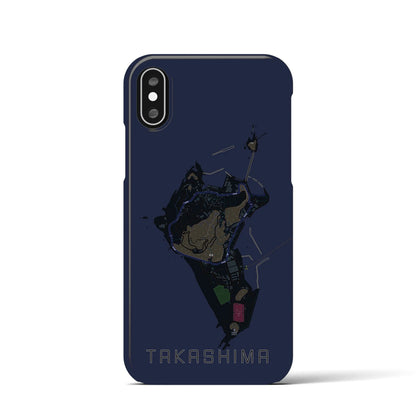 【高島（長崎県）】地図柄iPhoneケース（バックカバータイプ）