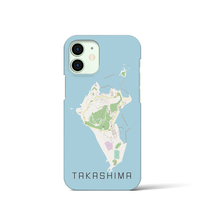 【高島（長崎県）】地図柄iPhoneケース（バックカバータイプ）