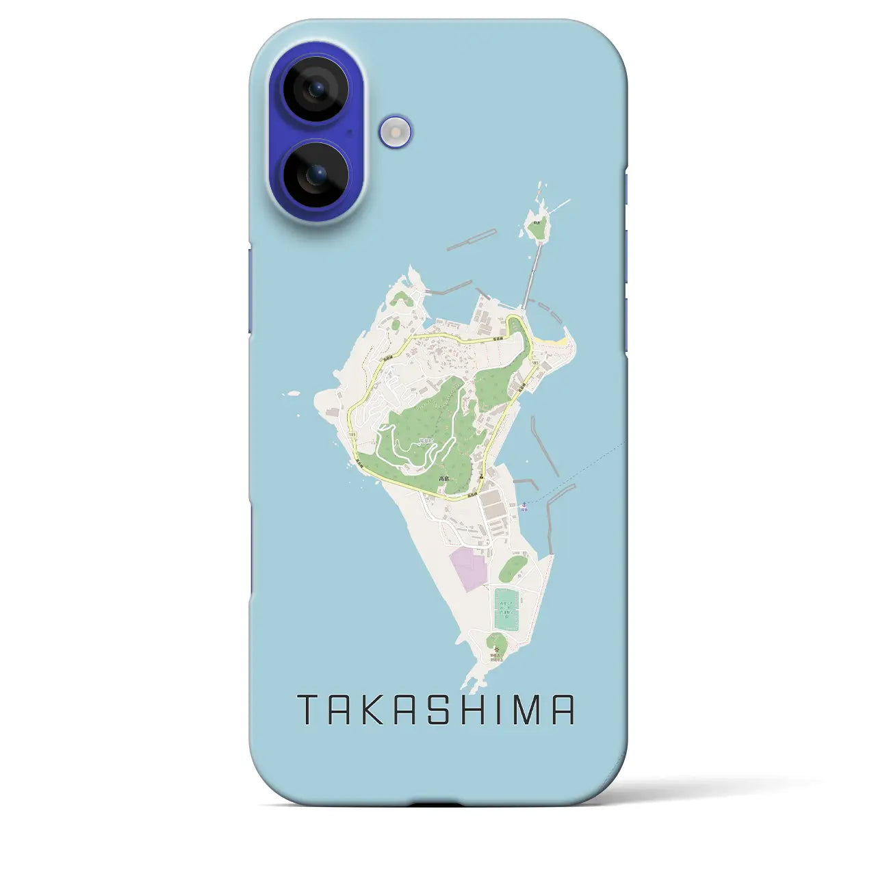 【高島（長崎県）】地図柄iPhoneケース（バックカバータイプ）