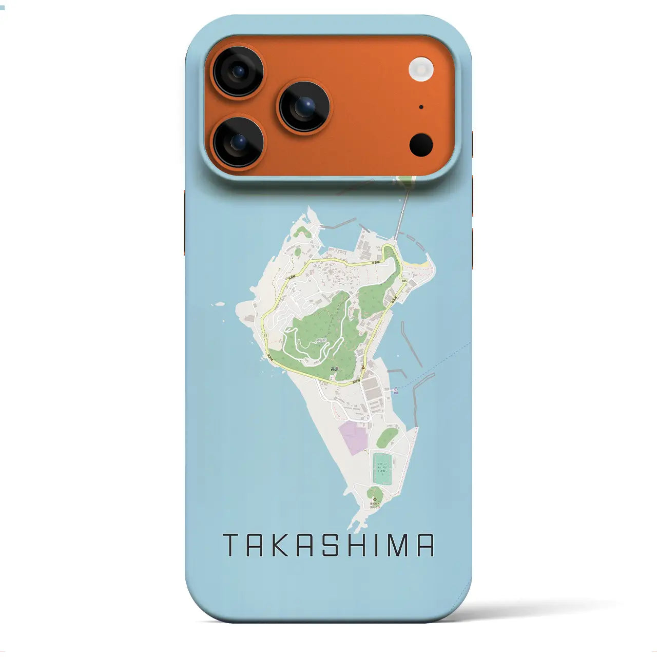 【高島（長崎県）】地図柄iPhoneケース（バックカバータイプ）