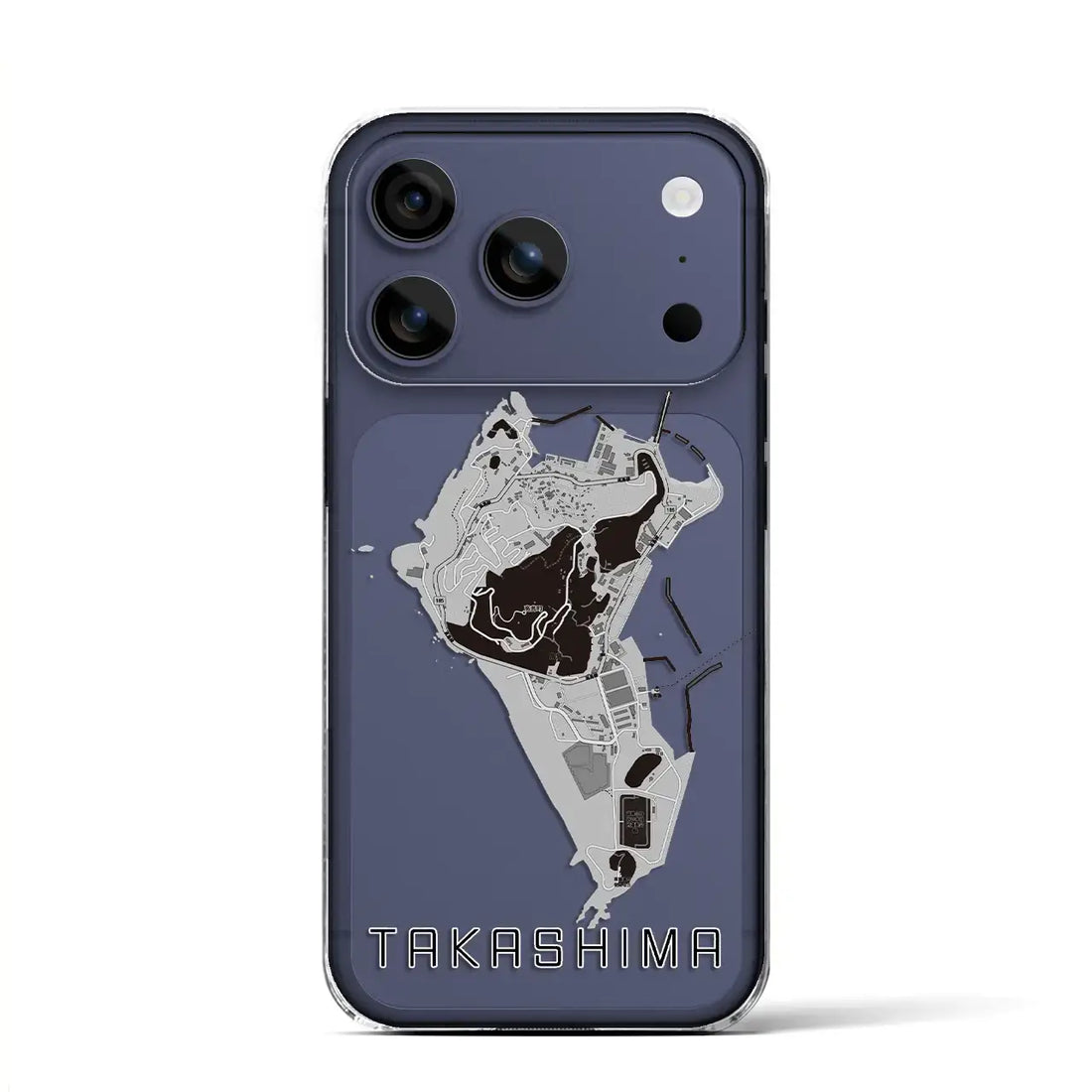 【高島(長崎県)】地図柄iPhoneケース(クリアタイプ)