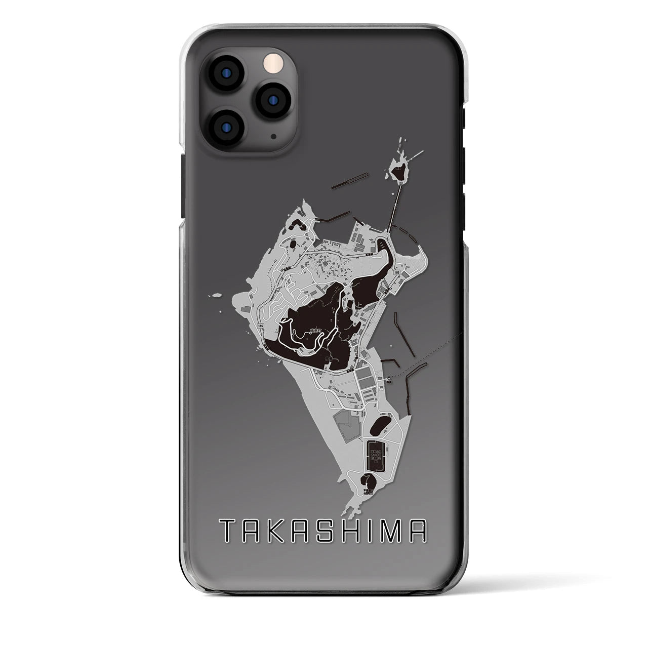 【高島（長崎県）】地図柄iPhoneケース（クリアタイプ）