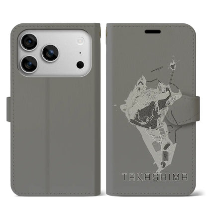 【高島（長崎県）】地図柄iPhoneケース（手帳タイプ）