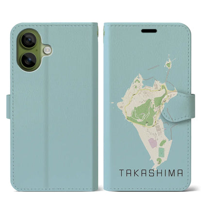 【高島（長崎県）】地図柄iPhoneケース（手帳タイプ）