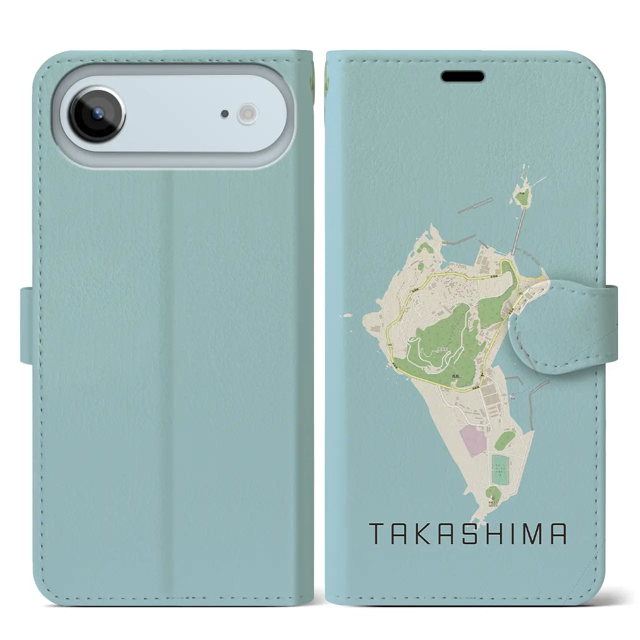 【高島（長崎県）】地図柄iPhoneケース（手帳タイプ）