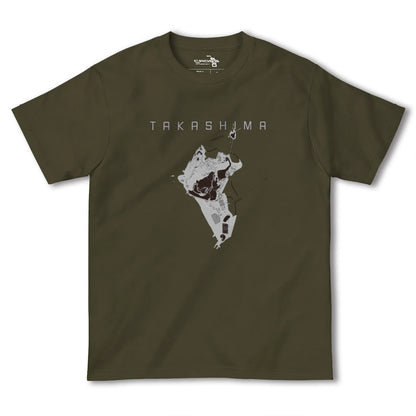 【高島（長崎県）（長崎県）】地図柄ヘビーウェイトTシャツ