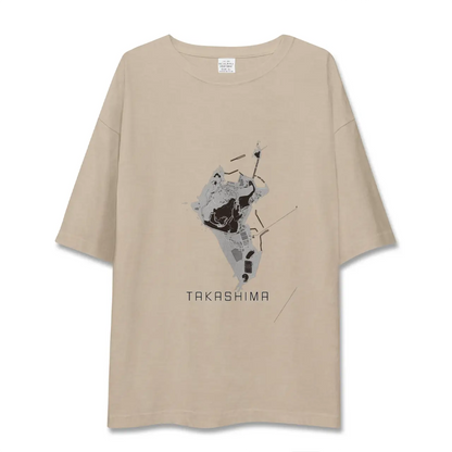 【高島（長崎県）（長崎県）】地図柄ビッグシルエットTシャツ
