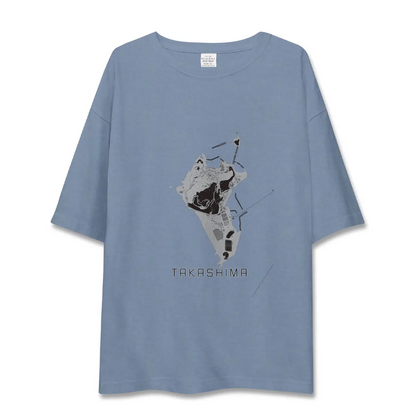 【高島（長崎県）（長崎県）】地図柄ビッグシルエットTシャツ