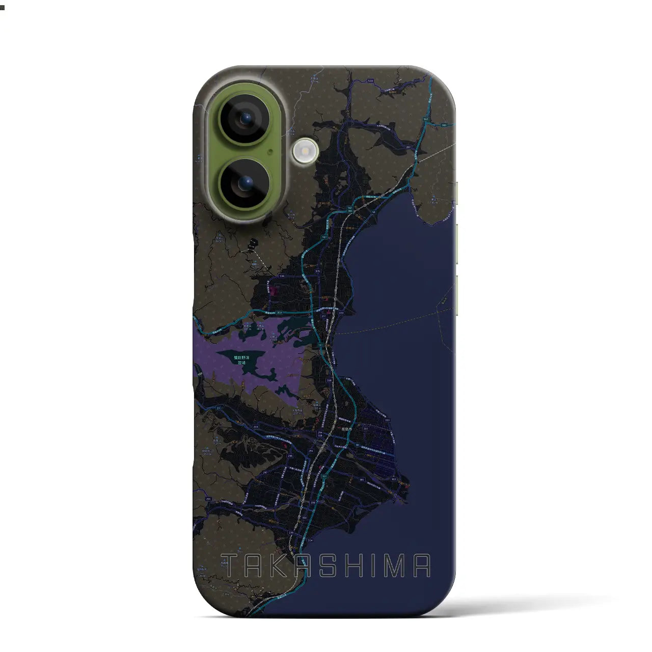 【高島（滋賀県）】地図柄iPhoneケース（バックカバータイプ）