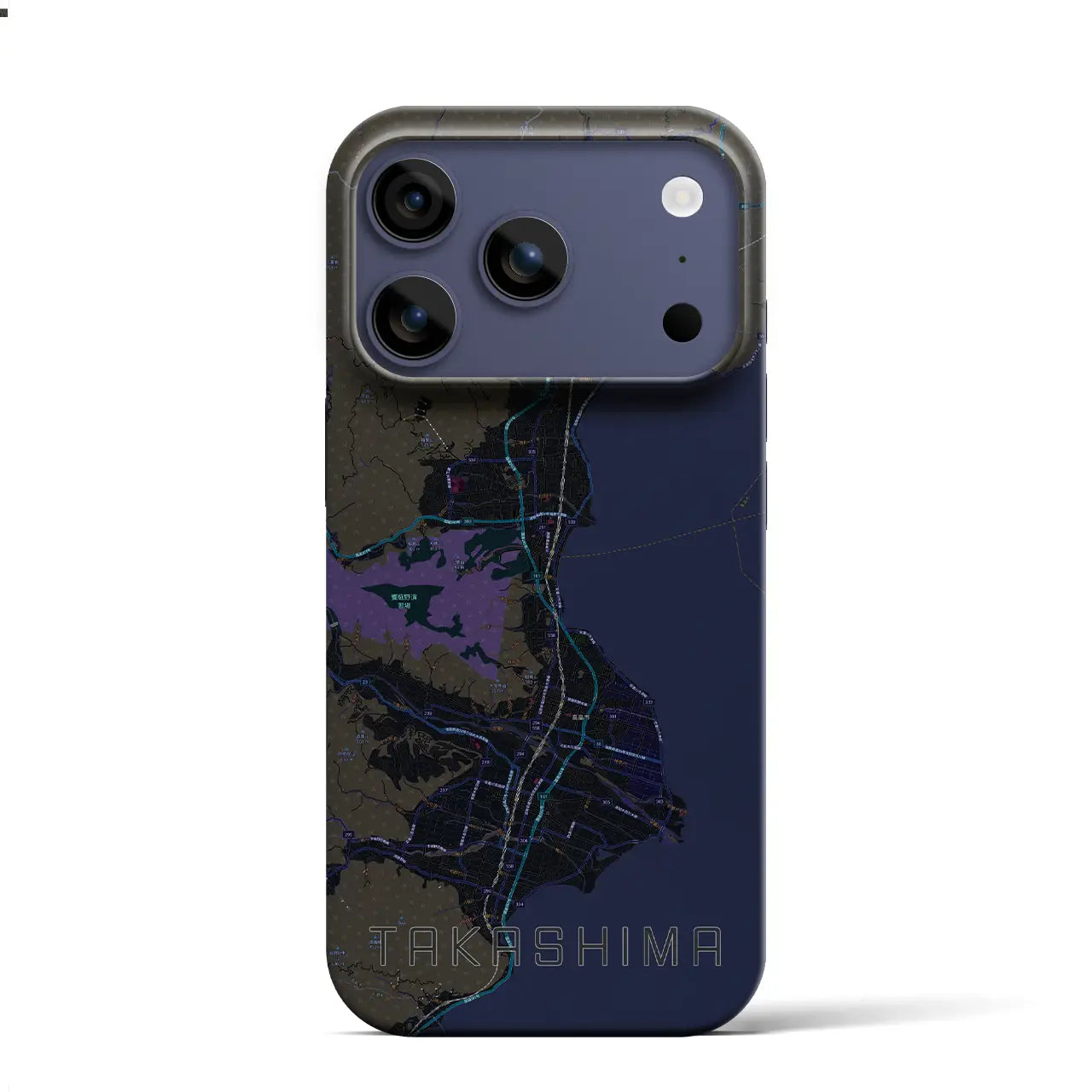 【高島（滋賀県）】地図柄iPhoneケース（バックカバータイプ）