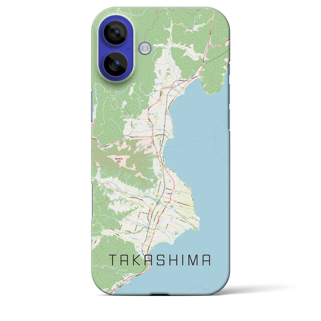 【高島(滋賀県)】地図柄iPhoneケース(バックカバータイプ)ナチュラル・iPhone 16 Pro Max 用