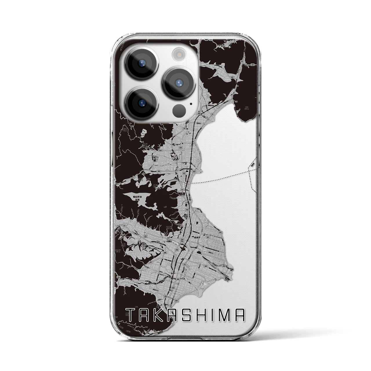 【高島（滋賀県）】地図柄iPhoneケース（クリアタイプ）