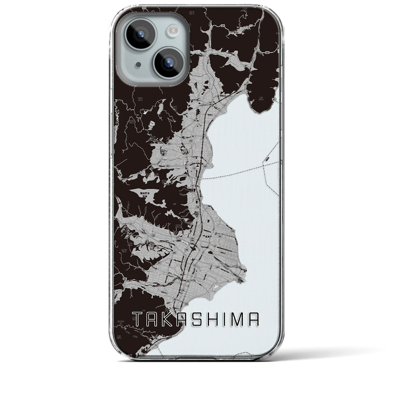 【高島（滋賀県）】地図柄iPhoneケース（クリアタイプ）