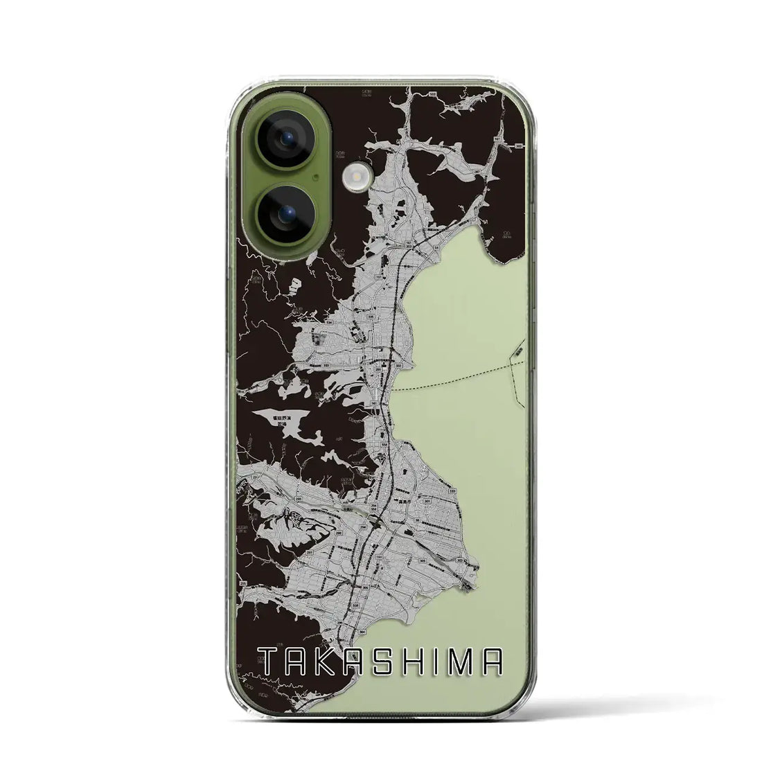 【高島(滋賀県)】地図柄iPhoneケース(クリアタイプ)モノトーン・iPhone 17 Pro Max 用