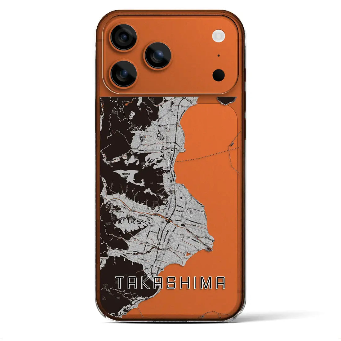 【高島（滋賀県）】地図柄iPhoneケース（クリアタイプ）モノトーン・iPhone 17 Pro Max 用